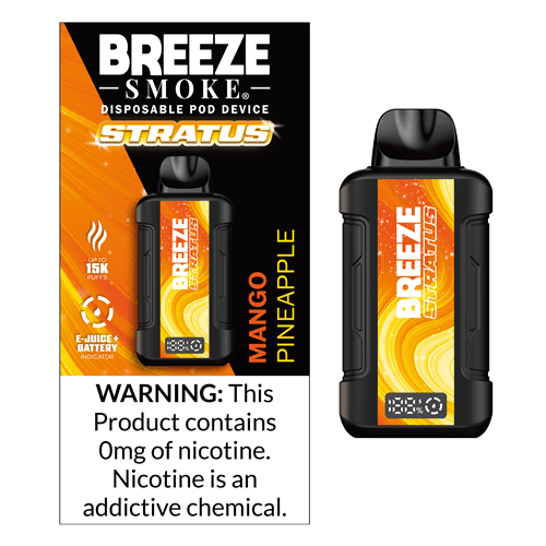 Breeze Stratus ZERO 0% Disposable Vape Device - Mango Pineapple