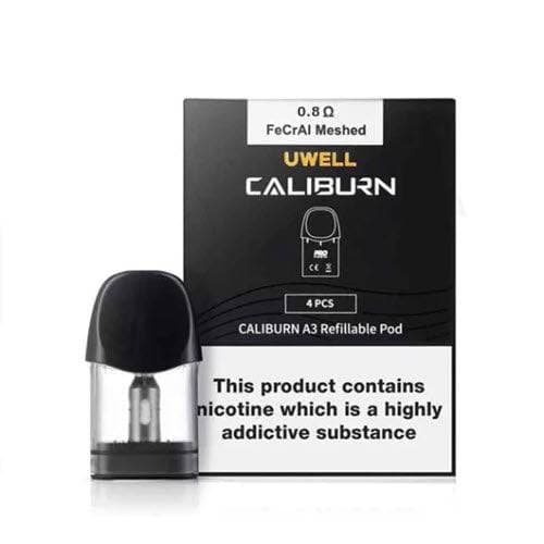 Uwell Caliburn A3 Replacement Pod Cartridge - 4PK - Mesh 0.8ohm