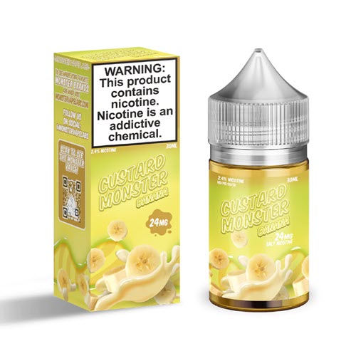 Custard Monster Banana Custard Salt 30ML - Shop Shefa