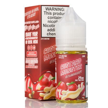 Custard Monster Strawberry Custard Salt 30ML - Shop Shefa